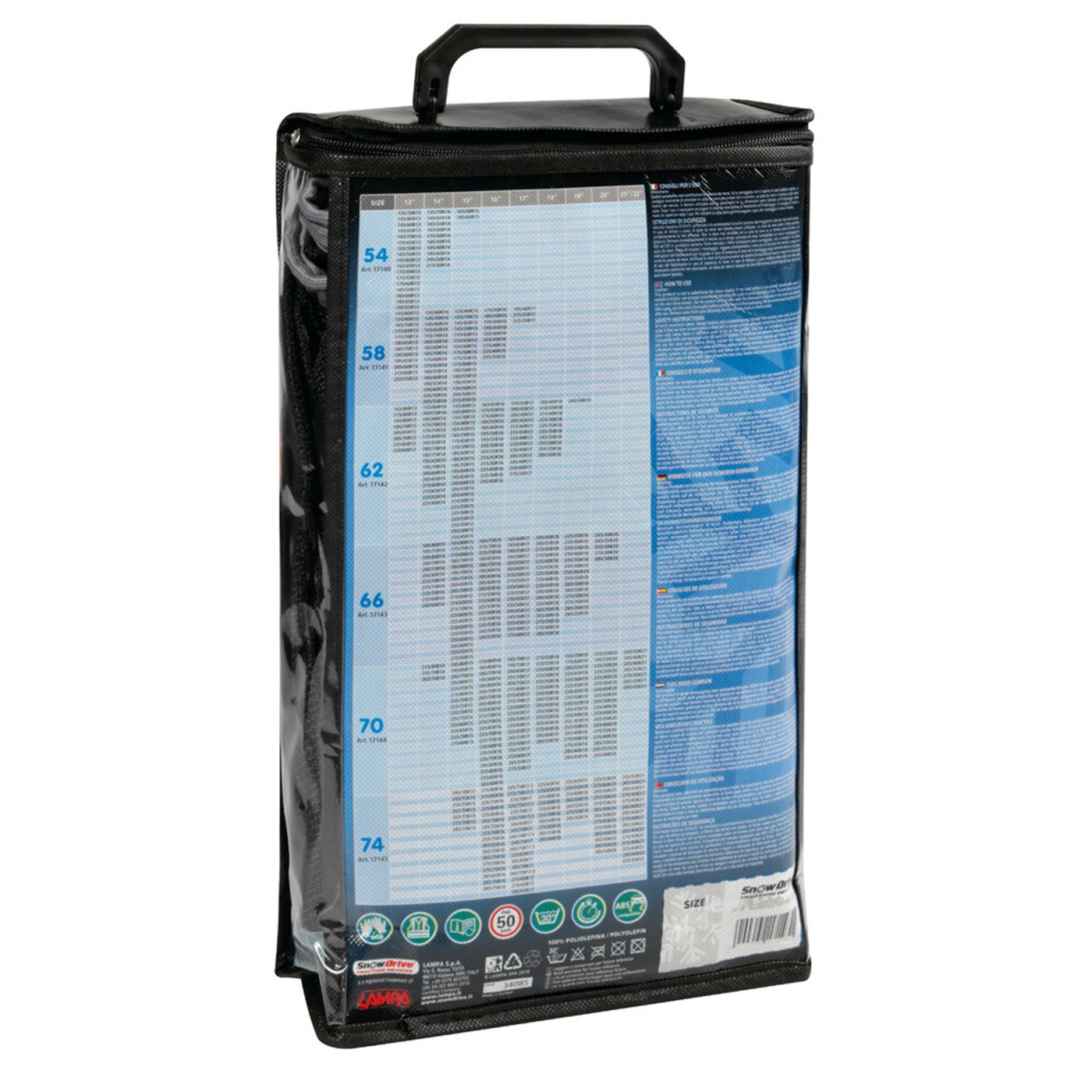 SnowDrive Textilné sněhové řetězy veľkosť 195/65-R17,5